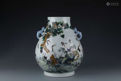 A Chinese Famille Rose Porcelain Zun