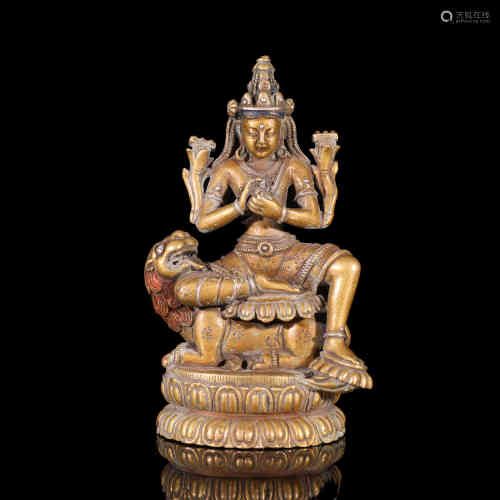 A Bronze Buddha Statue of Manjushri
