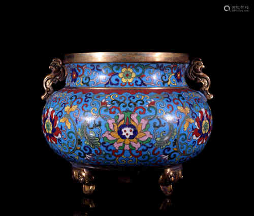 A Chinese Cloisonne Censer