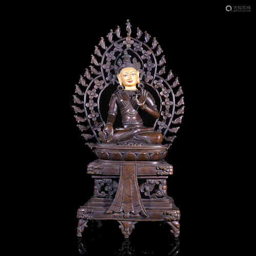 A Chinese Bronze Buddha Statue of White Tara