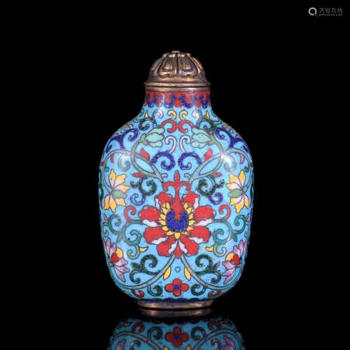 A Chinese Cloisonne Flower Patterned Snuff Bottle
