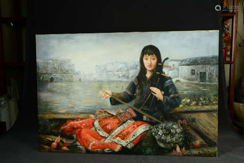A Chinese Figure Painting, Chen Yifei Mark