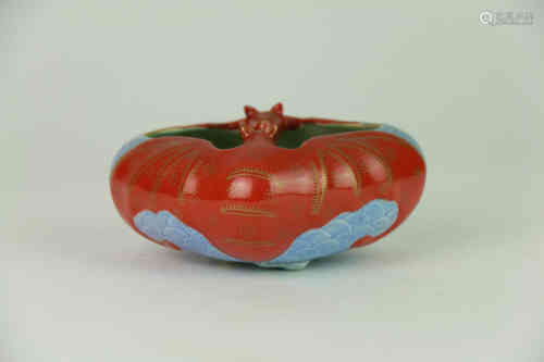 A Chinese Copper Red Porcelain Basin
