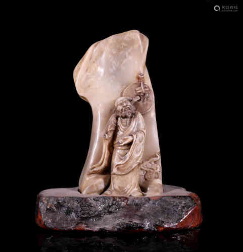 A Chinese Shoushan Stone Luohan Ornamnent