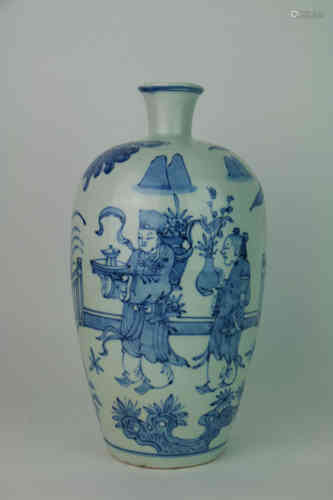 A Chinese Blue and White Porcelain Vase