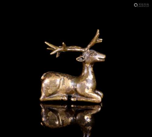A Chinese Bronze Gilding Deer