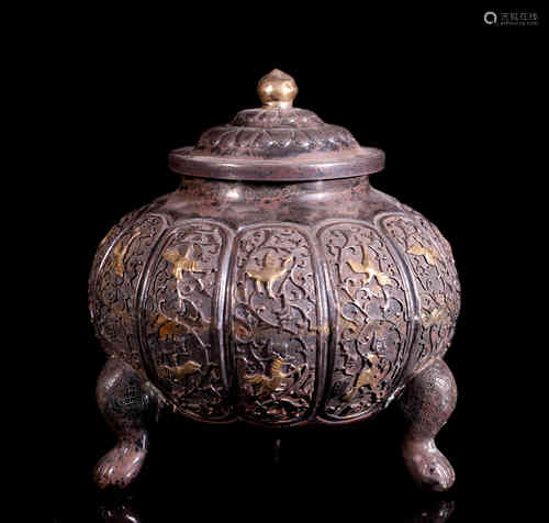 A Chinese Silver Incense Burner