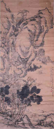 A Chinese Landscape Painting, Cha Shipiao Mark