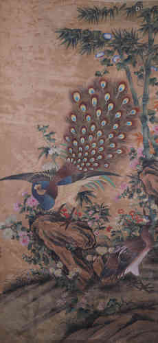 A Chinese Bird-and-flower Painting, Zou Yigui Mark