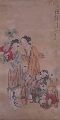 A Chinese Figure Painting, Pan Zhenyong Mark