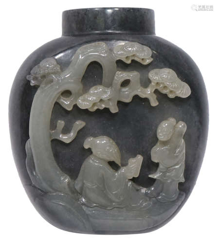 清(Qing Dynasty)1694-1912 青花籽料鼻煙壺