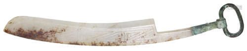 漢Han Dynasty(206BC-220AD) 白玉匕首連青銅柄