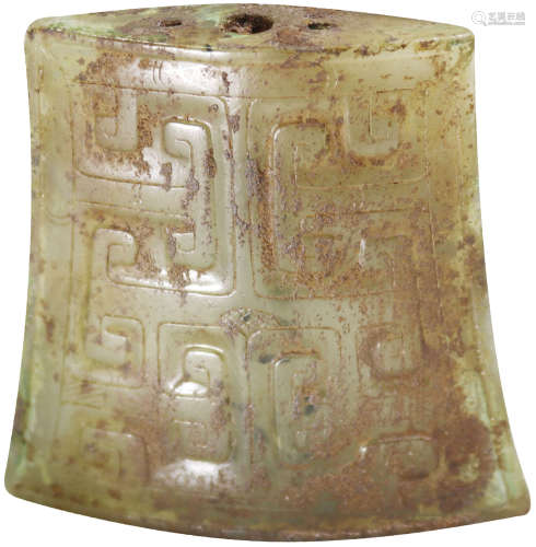 漢Han Dynasty(206BC-220AD) 白玉帶沁劍珌