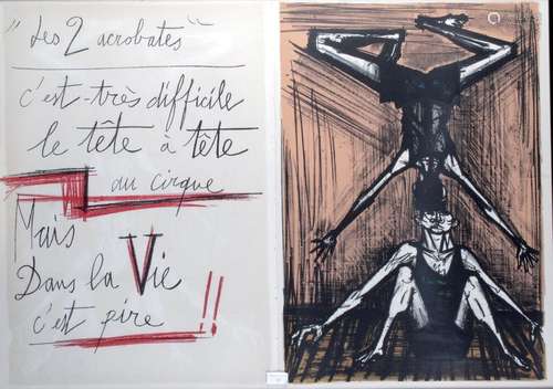 BERNARD BUFFET (1928 1999) Les deux acrobates Lith…