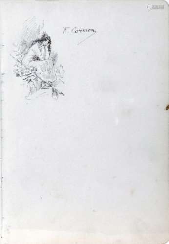 FERNAND CORMON (1845 1924), Femme pensive, Encre d…