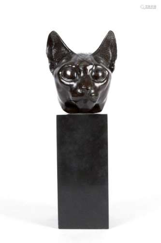 CHARLES ARTUS 1897 1978. Tête de chat égyptien. Ep…