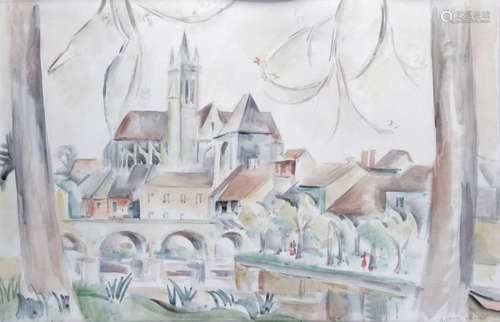 ANDRE LHOTE (1885 1962), Moret sur Loing, 1927 Aqu…