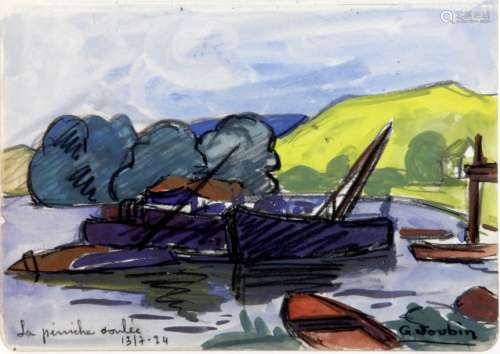 GEORGES JOUBIN (1888 1983), La péniche coulée, 192…