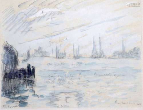 PAUL SIGNAC (1863 1935), Le port d’Amsterdam, 1908…