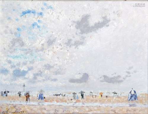 ANDRE HAMBOURG (1909 1999) Deauville, les planches…