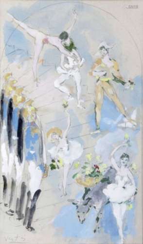 MARCEL VERTES (1895 1961), Le ballet Gouache et Aq…