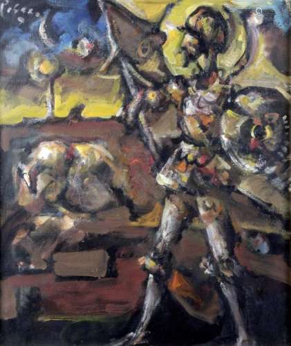EDUARDO PISANO (1912 1986) Don Quichotte. Huile su…