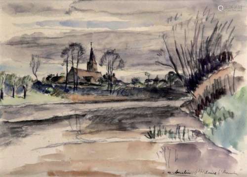 MAURICE ASSELIN 1882 1947. Vue de Saint Hilaire Sa…