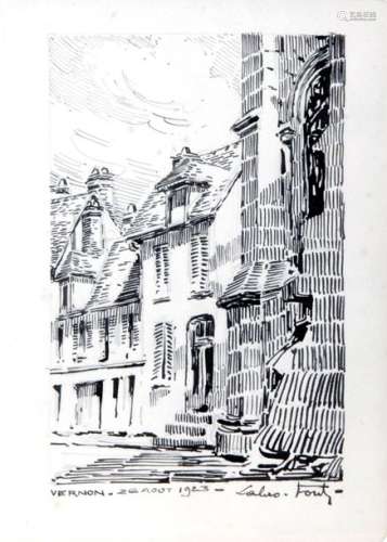 LOUIS LABRO FONT (1881 1952), Rue du vieux Vermon,…