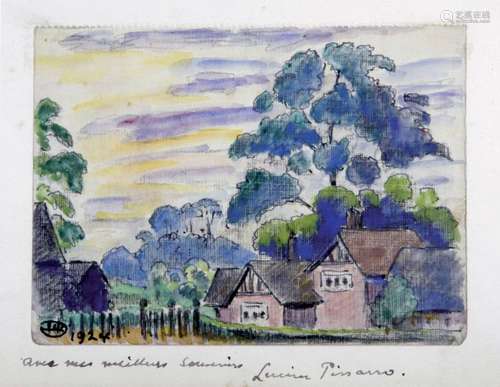 LUCIEN PISSARRO (1849 1928) Chaumière sous les arb…