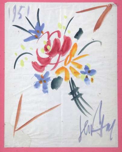 GEN PAUL (1895 1975), Fleurs 1951 Gouache et Aquar…