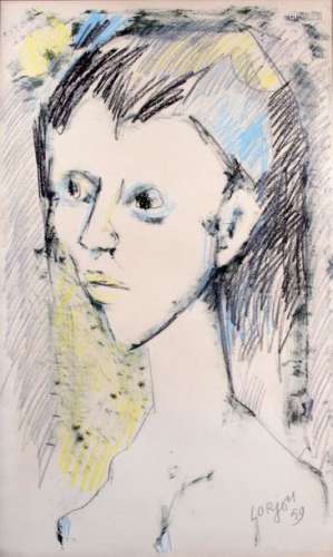 BERNARD LORJOU 1908 1986. Portrait de jeune fille,…