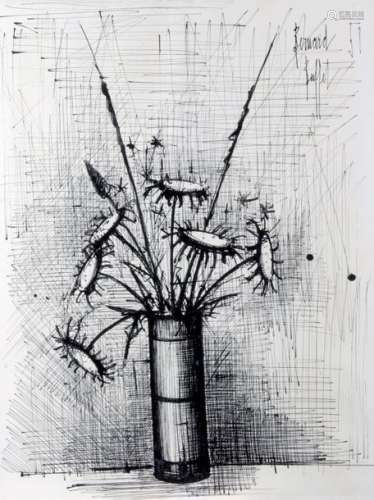 BERNARD BUFFET (1928 1999), Vase de Tournesol 1958…