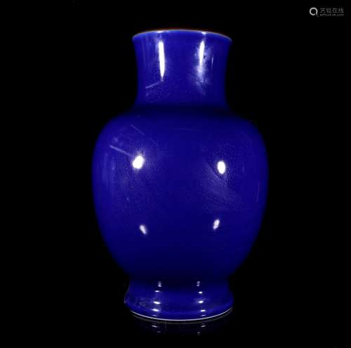 A Chinese Blue Glazed Porcelain Yuhuchunping