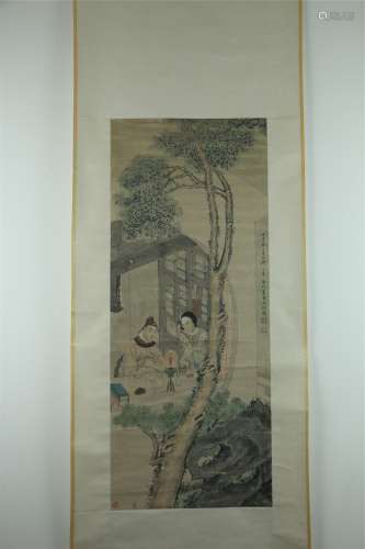 A Chinese Figure Painting, Lengmei Mark 