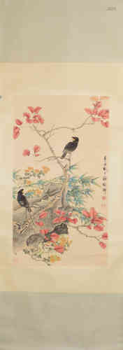 A Chinese Bird-and-flower Painting, Xie Zhiliu Mark