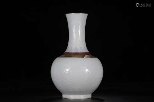 A Chinese White Glazed Floral Porcelain Vase