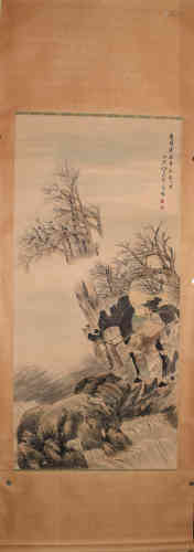 A Chinese Figure Painting, Ren Bonian Mark 