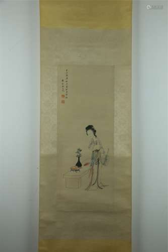 A Chinese Figure Painting, Pan Simu Mark 