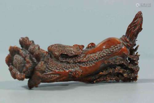 A Chinese Horn Carved Ornament