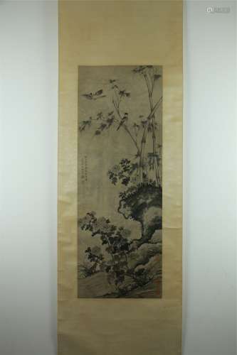 A Chinese Bird-and-flower Painting, Jiang Tingxi Mark