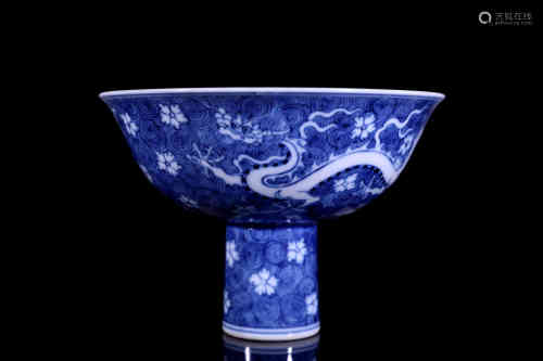 A Chinese Porcelain Stem Bowl