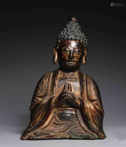 A Chinese Bronze Sitting Statue of Mahavairocana