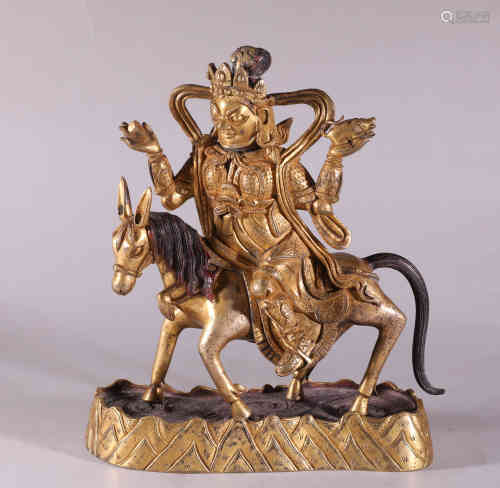 A Bronze Gilding Buddha Statue of  Fortune God