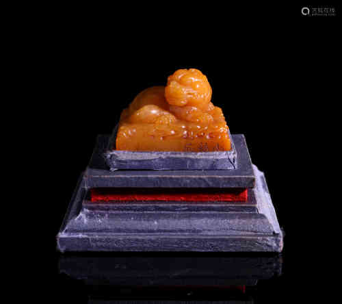 A Chinese Tianhuang Stone Lion Shaped Seal