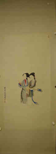 A Chinese Figure Painting, Xucao Mark 