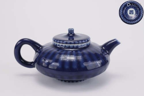 A Blue Glazed Teapot