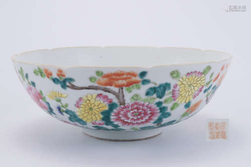 A Famille Rose Floral Bowl