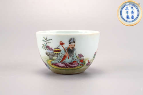 A Famille Rose Figure Cup