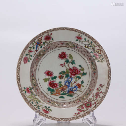 A Famille Rose Floral Plate