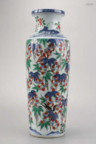 A Famille Verte Bottle Vase